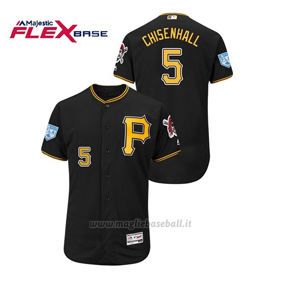 Maglia Baseball Uomo Pittsburgh Pirates Lonnie Chisenhall 2019 Entrenamiento De Primavera Flex Base Nero